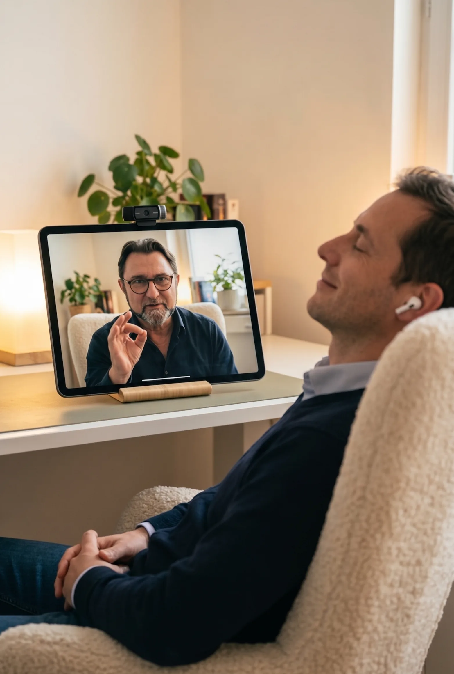 Personne détendue, en état de relaxation profonde